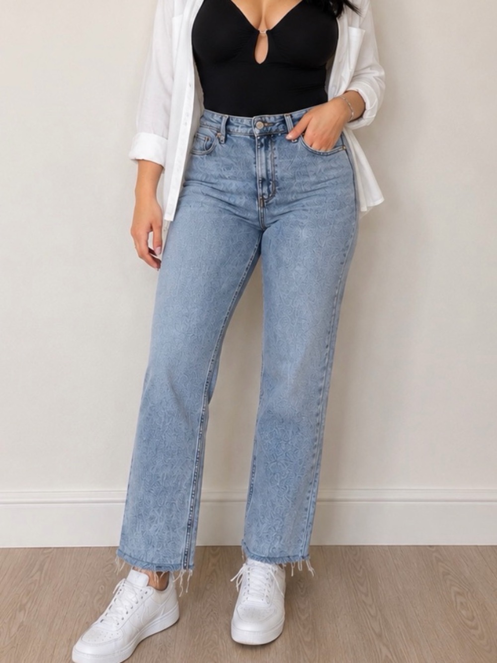 PAIGE Light Blue Straight Leg Jeans